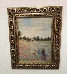 Hand-Painted Impressionist Style Painting With Gold Wooden Frame 26×32 cm