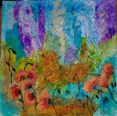 Original acrylic Textured „Poppies in Bloom“