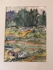 VINTAGE ORIGINAL WATERCOLOR LANDSCAPE BY J. SOEWELL POWELL 1883-1964