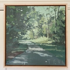 Teil’s Acrylic Painting „Path to Taylor’s“ 18×18″ Framed in Maple Frame 2024