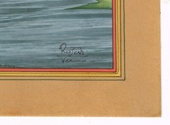 Indian Miniature Painting A Semi Nudes Women Bathing In Lake 10.5×13.5 Inches