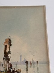 19TH CENTURY PAINTING VIEW NAUTICAL LANDSCAPE ANTIQUE 1850’S OLD BOATS MASTERFUL