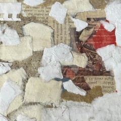 Original Framed Mixed Media Abstract Art Collage 11×13 „Overtone“