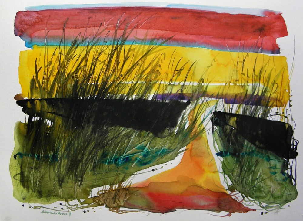 ORIGINAL Landscape WATERCOLOR Painting JMW art John Williams Expressionism