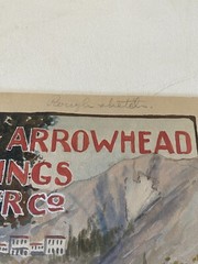 1909 Original Art Langdon Smith Painting Arrowhead Water Advertisement Signed