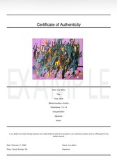 LUE BAKER ORIGINAL 20X24 GREEN SWIRL ABSTRACT PINK YELLOW CELEBRATION CANVAS ART