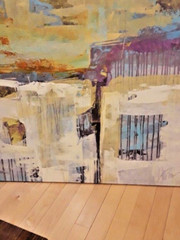2 Stunning 40″ Abstract Graphic Art Giclee Wrapped Canvas-Chelsea Art Studio