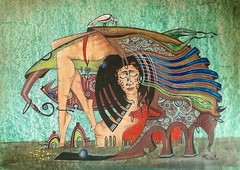 acrylic painting by Moises Gonzales cuban Beautiful art 96x70cm T:Refugio 2