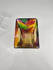 Original Painting and Hand Painted Glass Vase Set Calla Lily Signed Art