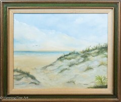 Beautiful Margaret Carlson Vintage Oil Painting Sand Dune Seascape