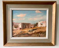 Helmut Gransow (1921-2012) Canadian Oil on Board Landscape Painting Pozos Mexico