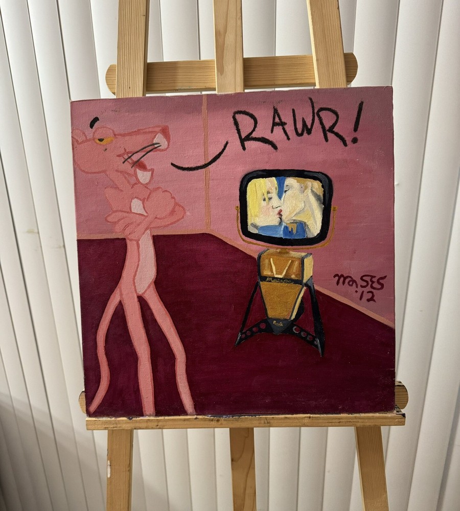 CatDaddyDollars Original Art Pink Panther Madonna Brittney Spears VMAs The Kiss
