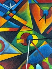 Wassily Kandinsky (Handmade) Oil On Canvas Painting signed and stamped