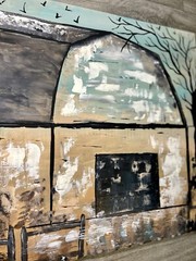 Tree Art, Wood Painting, Nature Painting, Barn, Outdoors Art, Wood Art, Autumn