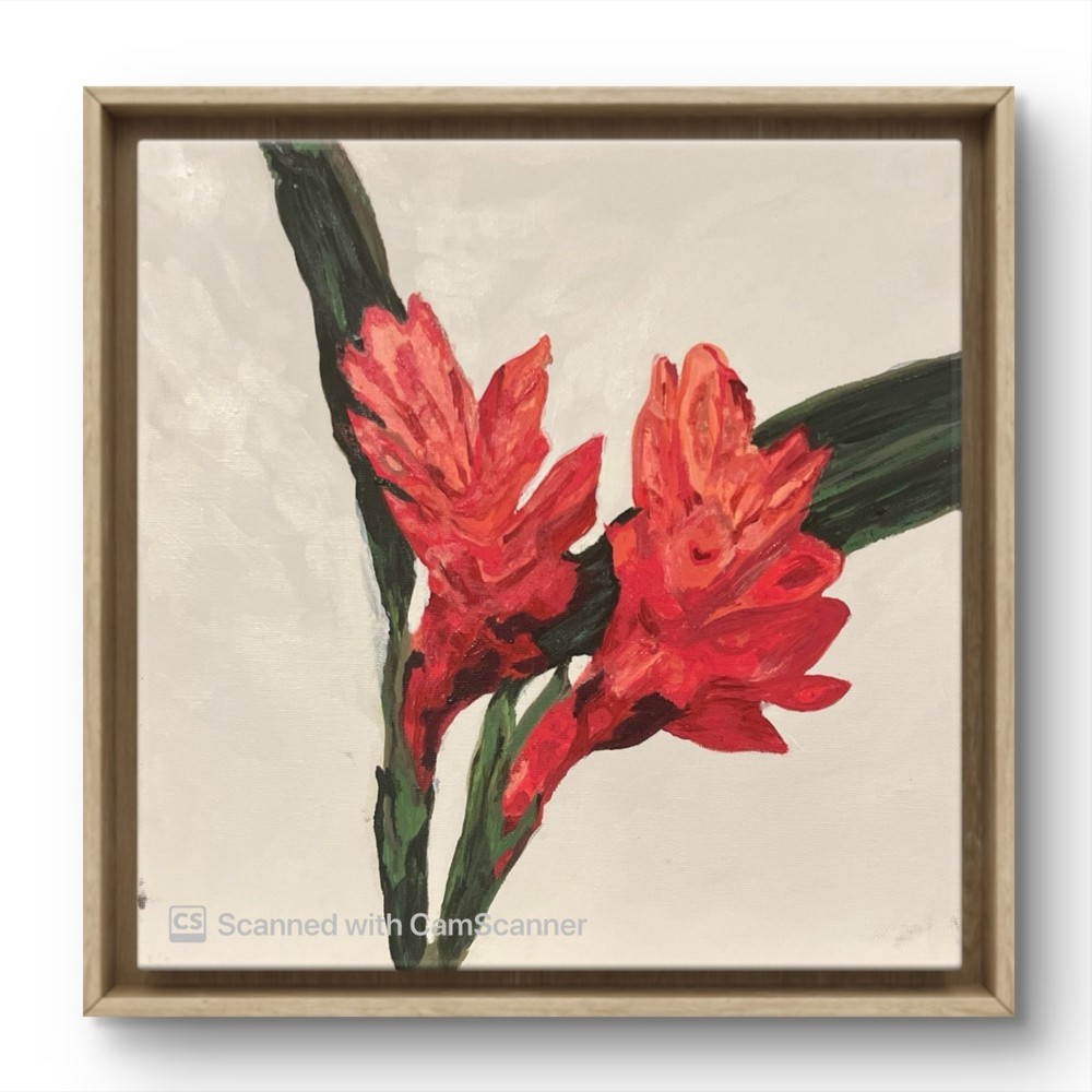 BLESSED#1233 Hawaiian Ginger 12×12 Canvas Original Acrylic Painting