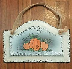 Pumpkin Painting Sign MDF Board Tavern Signed Original Acrylic