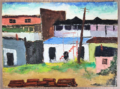 Marilyn Reynolds, IL „Laura’s Back Door“ original oil painting 16″ x 12″