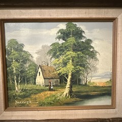 Brenner Signed Framed Oil Painting La petite maison Landscape 1973