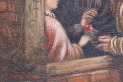 John Wood – Framed 19th Century Oil, Village Gossips