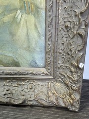 Vintage Fiesta De Valencia Stevens Spanish Festival Wall Art Ornate Frame 28×24