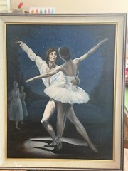 Frank Porpat artist painting of Rudolph Nureyev in Swan Lake 1965