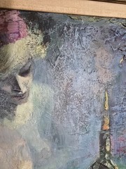 VTG Original Signed Irv Docktor Complex Abstract Textured Framed Canvas Painting