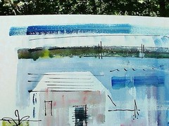 Unframed Abstract Watercolor Art Board BERMUDA SCENIC Alfred Birdsey 1912-1996 A