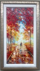 Hudson Moore „Romantic Stroll“ Signed Original Oil Custom Framed Art Ilyayev