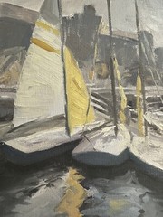 Sailboats Original “14×11” Oil Painting By E.Suthoff