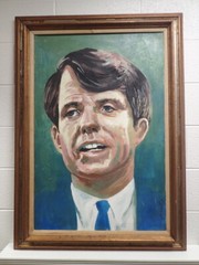 Jac Crampton (American, 1929-1994) Large Original Painting of Bobby Kennedy