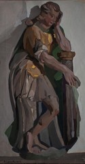 Holy Portrait Study Albert Leusch Signed Original Gouache 1912