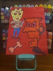 Original Painting Friday The 13th Thanksgiving Jason Vorhees Bart Simpson…