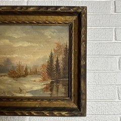 Antique Framed Ted Christensen Signed Original Painting Pink Sunset 172