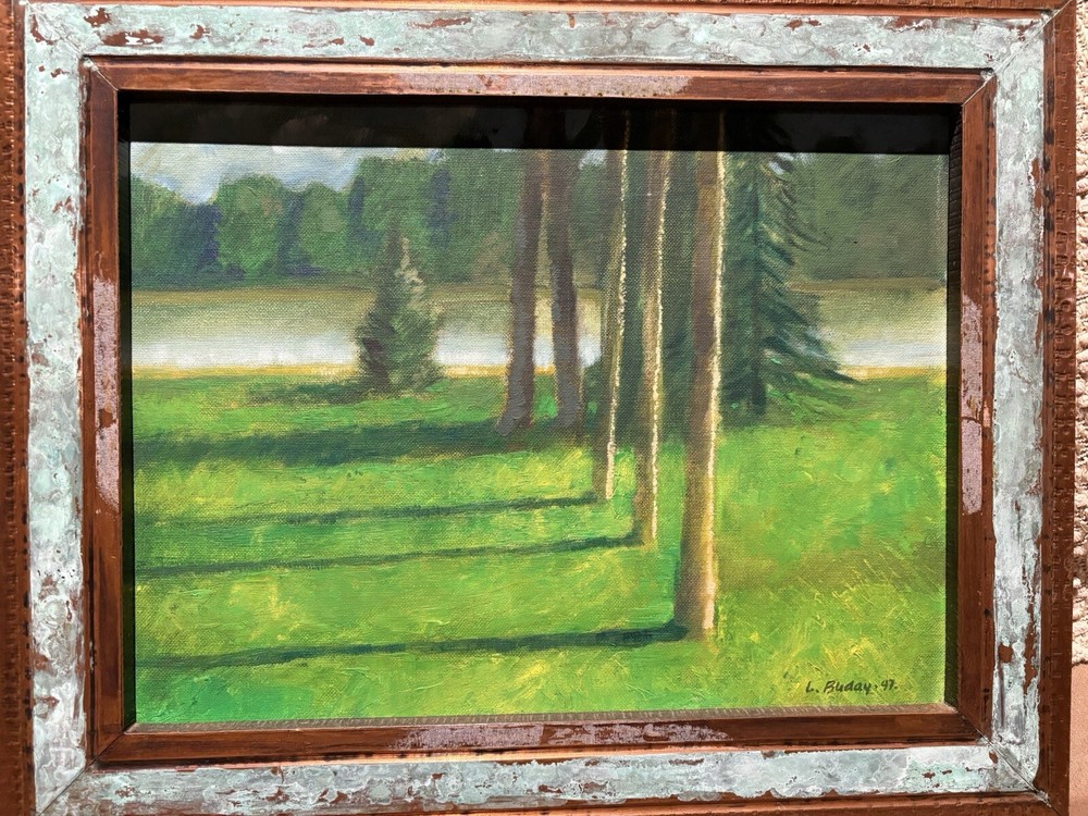 Spruces And cedars On chalk Lake, Ontario. Laszlo Buday, Oil on Canvas Brd
