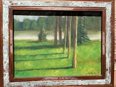 Spruces And cedars On chalk Lake, Ontario. Laszlo Buday, Oil on Canvas Brd