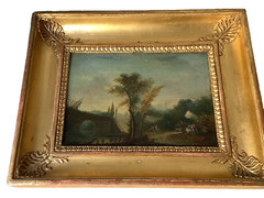 18th Century Romantic Gallant Scene Park Lovers in Garden Versailles Oil Canvas