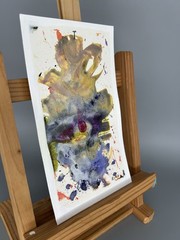 Dreamscape 18, Small Original Watercolor Painting 7”x4” by Miss Rina Studio MRAO