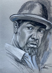 Denzel Washington Pastel Painting Drawing Dorothy Laz