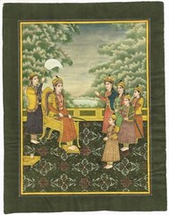 Indian Miniature Painting Of Mughal Empress With Assignment On Paper 10×13 Inch
