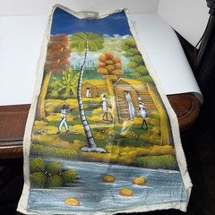 Original Hand Painted Scene – Painted on Cotton SIGNED BY ARTIST 30” X 12.5”