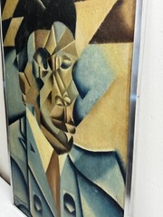 Oil Painting 20th Century Cubism Portrait Pablo Picasso Manner of Juan Gris