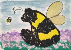 ACEO Original Watercolor/Acrylic Painting 2.5″x3.5″ In By Skye – Kitty Bee