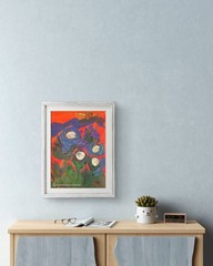 BLESSED#963 Hot Sky Blue Roses 12×9 Original Canvas Neo Abstract Expressionism