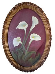 Oil Painting On Board Original Signed Oval Framed 26×19 Inches