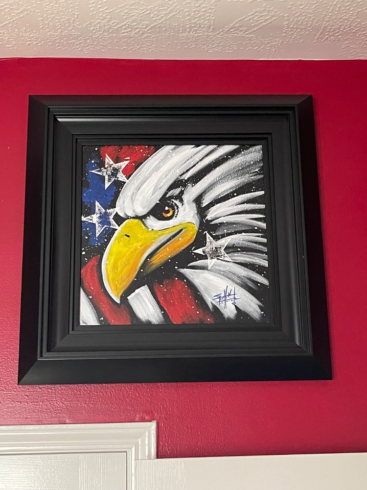 „AMERICAN EAGLE“ by Artist Stephen Fishwick Acrylic on canvas a Unique Variation