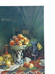 Reproduction Oil Painting A Tazza of Peaches, Fruit in a Bowl and Bottles on…