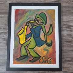 Painting Print saxophone jazz 11×14 Frame Not Included