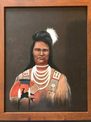 Mario Rabago Fine Art Painting Acryric on Hardboard 16″ x 20″ Nez Perce Indian