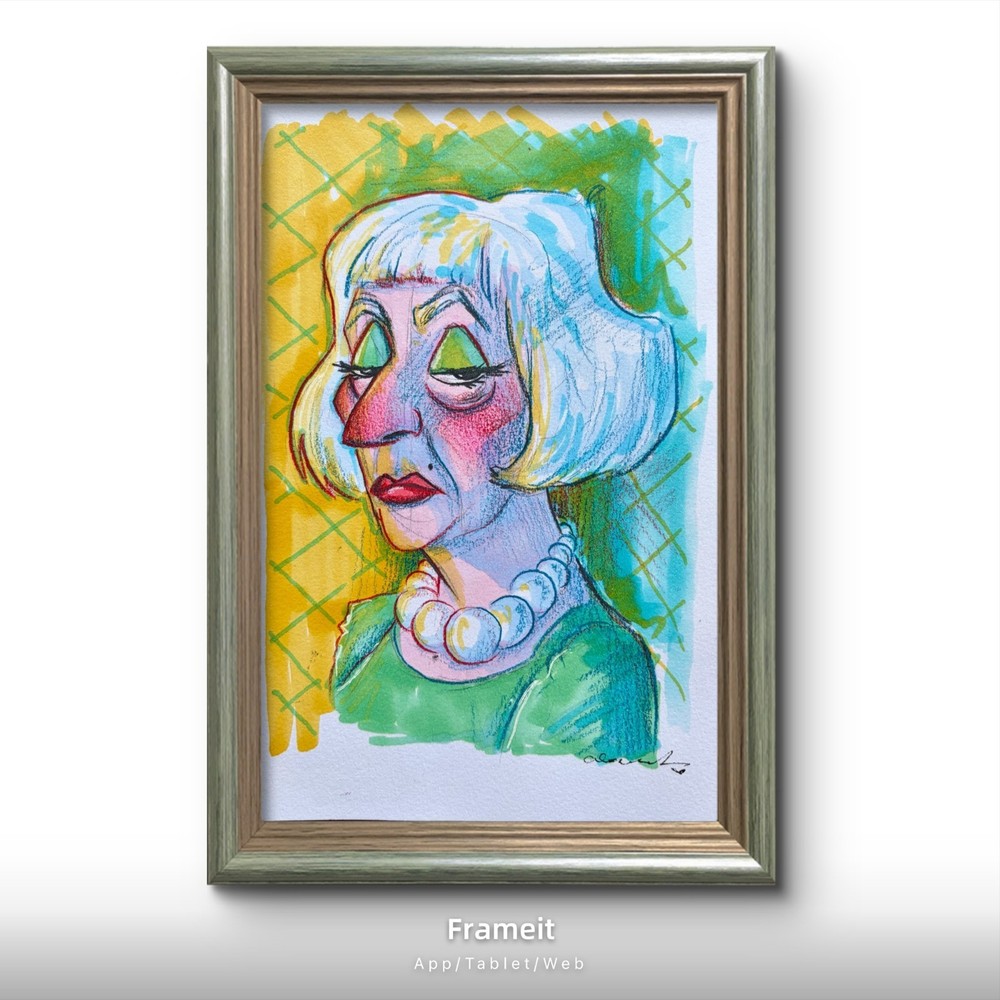 Original Spunky Grump Marker Drawing by Alannah Dyer- Art 5.5×8.5 in. Classy