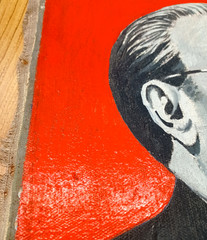 Oil painting USSR Portrait of Brezhnev . Soviet Russian communist propaganda.